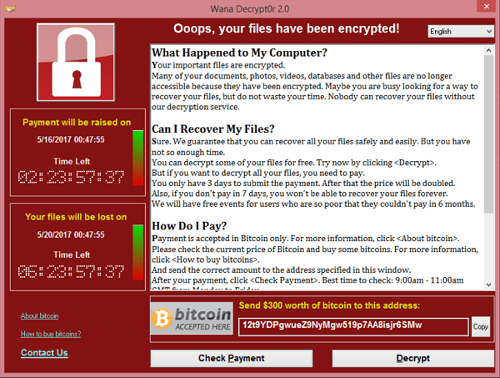 WannaCrypt screenshot